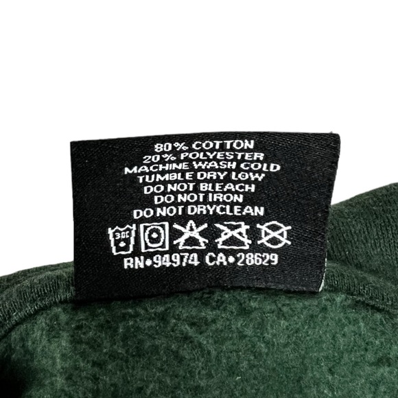 Stussy Mens Medium Hoodie Sweatshirt Green Embroidered Logo Cotton Blend - Picture 8 of 10